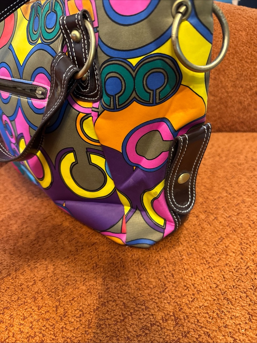 Coach Poppy"Pop C"  Glam Shoulder Bag  Vibrant MultiColor - Picture 14 of 14